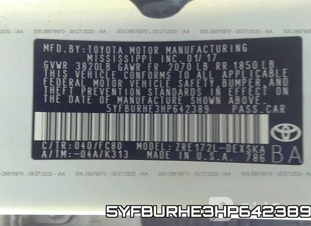 5YFBURHE3HP642389 фото 9