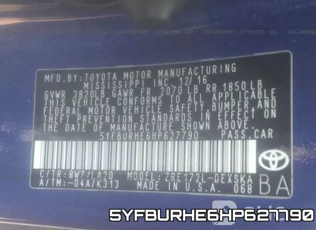 5YFBURHE6HP627790 фото 10
