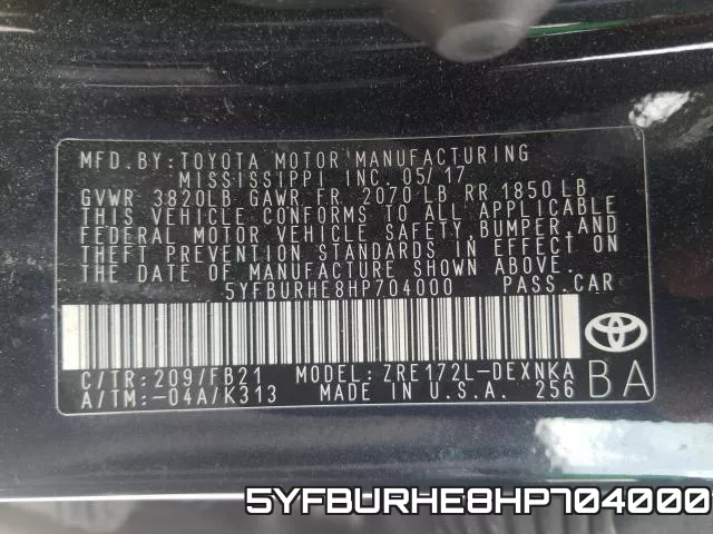 5YFBURHE8HP704000 фото 2