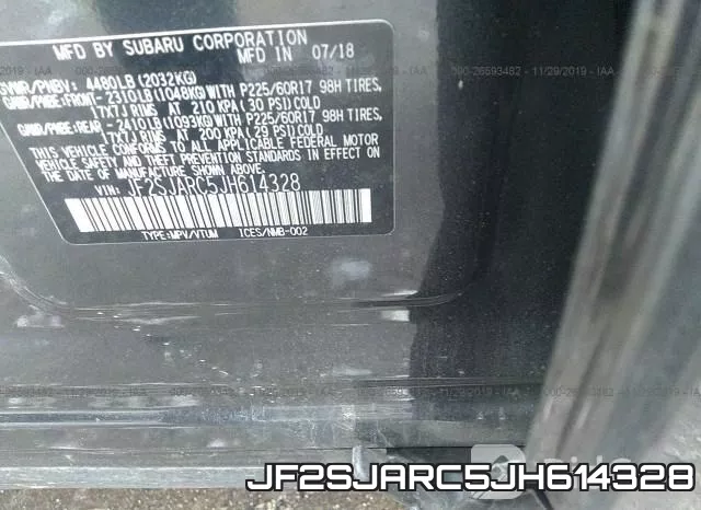 JF2SJARC5JH614328 фото 10