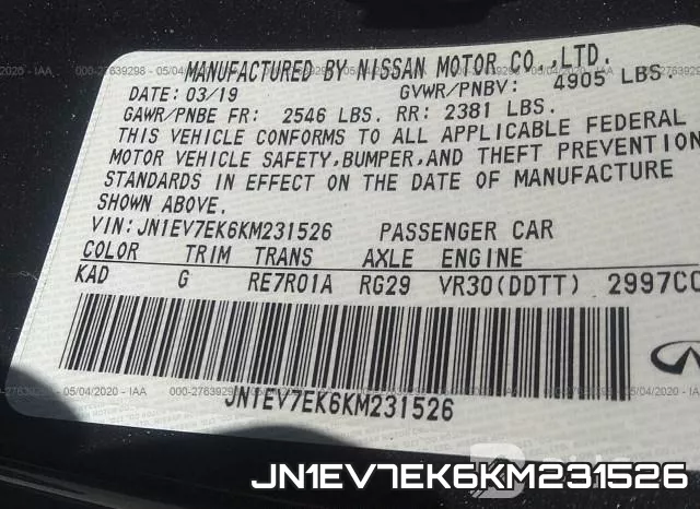 JN1EV7EK6KM231526 фото 10