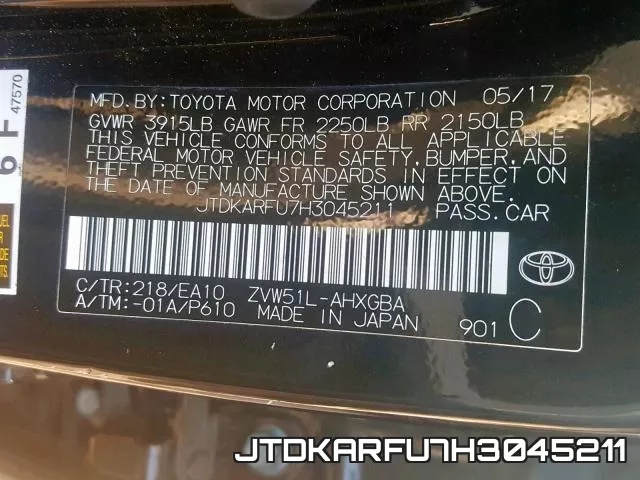 JTDKARFU7H3045211 фото 2