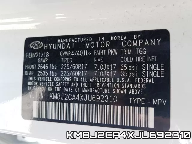 KM8J2CA4XJU692310 фото 2