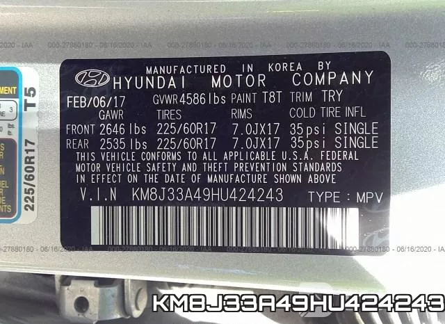 KM8J33A49HU424243 фото 7