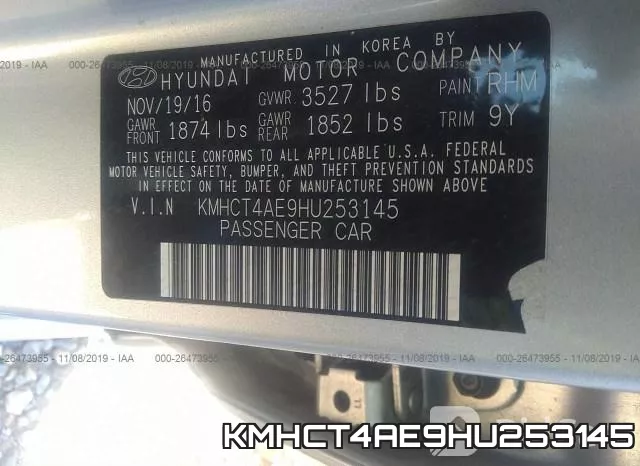 KMHCT4AE9HU253145 фото 9