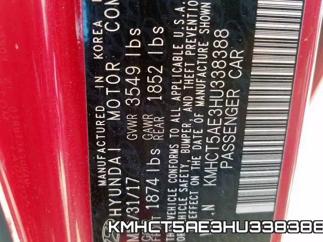 KMHCT5AE3HU338388 фото 2
