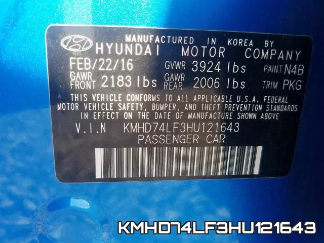KMHD74LF3HU121643 фото 2