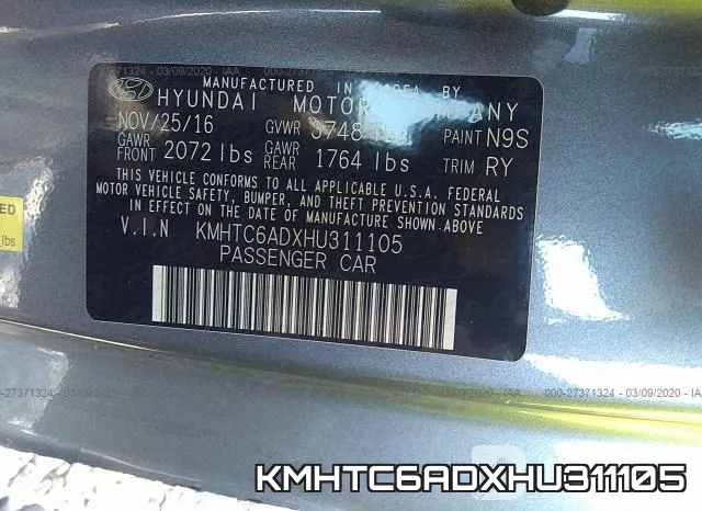 KMHTC6ADXHU311105 фото 10