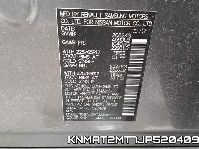 KNMAT2MT7JP520409 фото 2