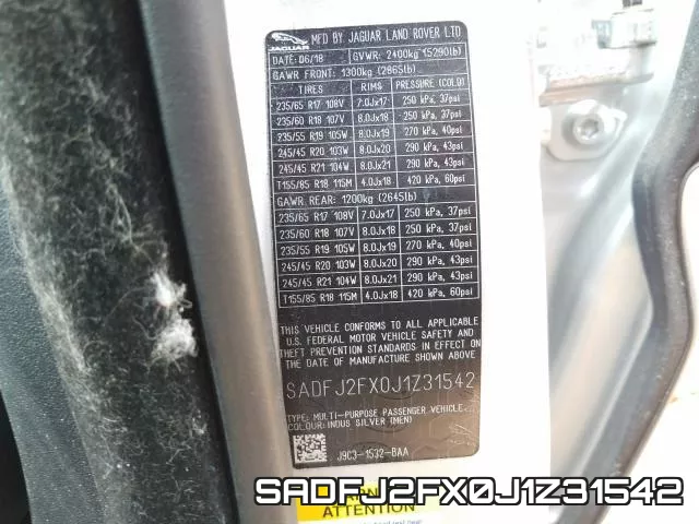 SADFJ2FX0J1Z31542 фото 2