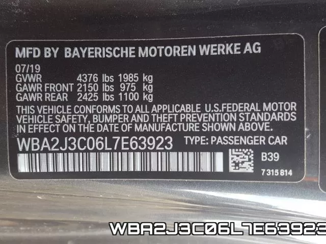 WBA2J3C06L7E63923 фото 2