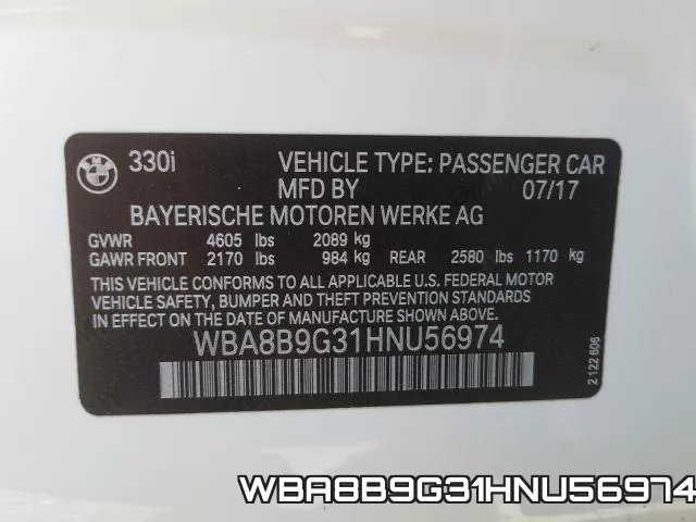 WBA8B9G31HNU56974 фото 2