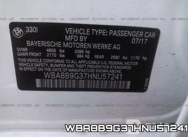 WBA8B9G37HNU57241 фото 10
