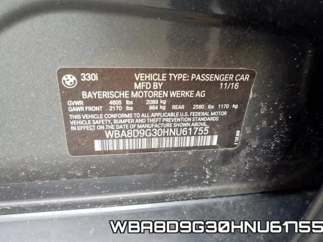 WBA8D9G30HNU61755 фото 2