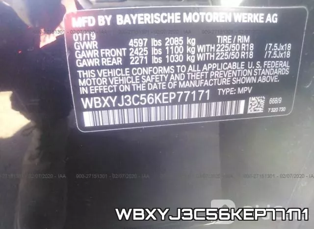 WBXYJ3C56KEP77171 фото 10