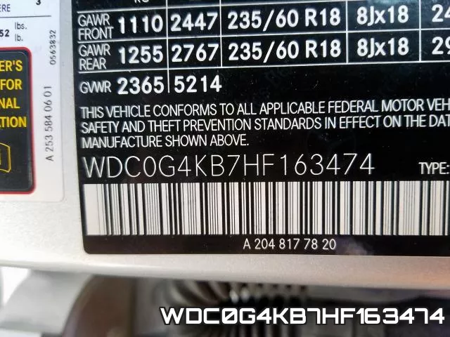 WDC0G4KB7HF163474 фото 2