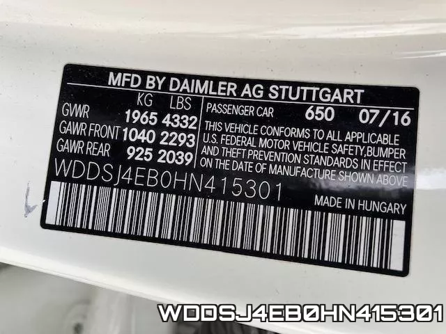 WDDSJ4EB0HN415301 фото 2
