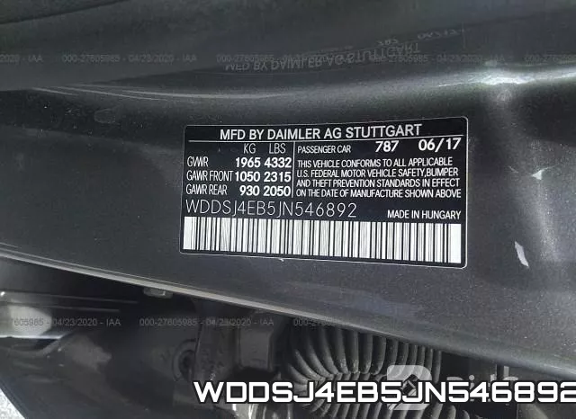 WDDSJ4EB5JN546892 фото 10