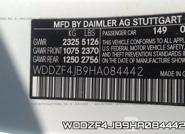 WDDZF4JB9HA084442 фото 10