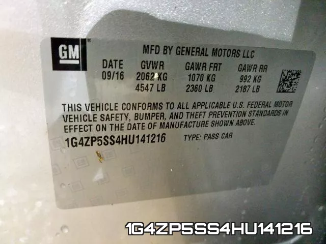 1G4ZP5SS4HU141216 фото 2