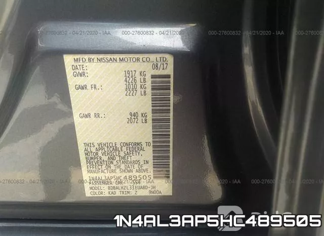 1N4AL3AP5HC489505 фото 10