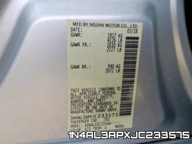 1N4AL3APXJC233575 фото 2