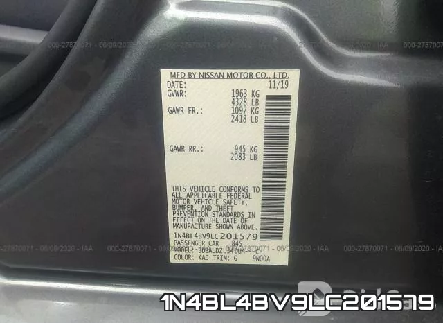1N4BL4BV9LC201579 фото 10