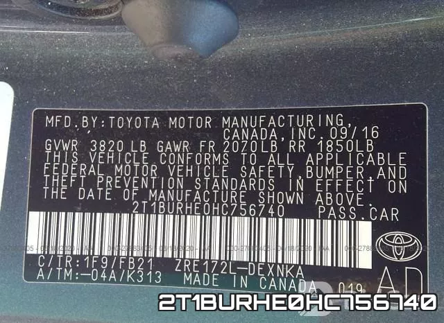 2T1BURHE0HC756740 фото 10