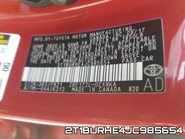 2T1BURHE4JC985654 фото 2