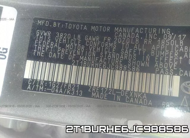 2T1BURHE6JC988586 фото 9