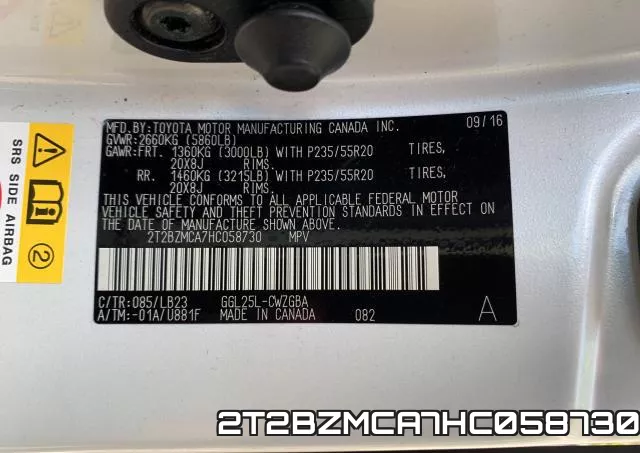 2T2BZMCA7HC058730 фото 2