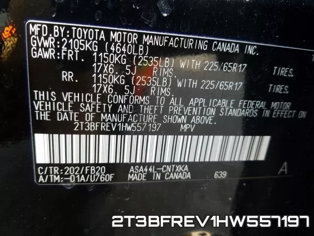 2T3BFREV1HW557197 фото 2