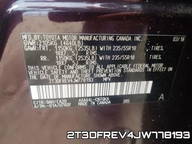 2T3DFREV4JW778193 фото 2