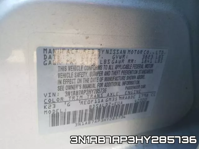 3N1AB7AP3HY285736 фото 2