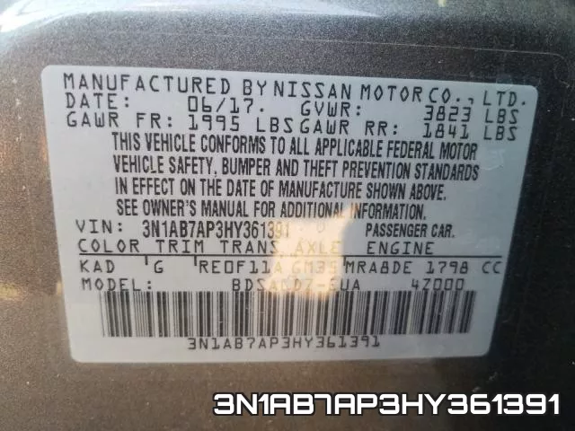 3N1AB7AP3HY361391 фото 2