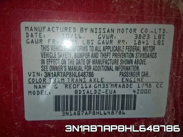 3N1AB7AP8HL648786 фото 2