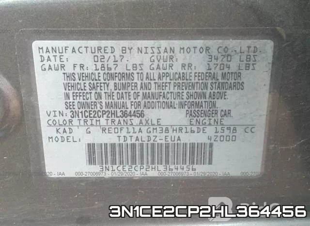 3N1CE2CP2HL364456 фото 9