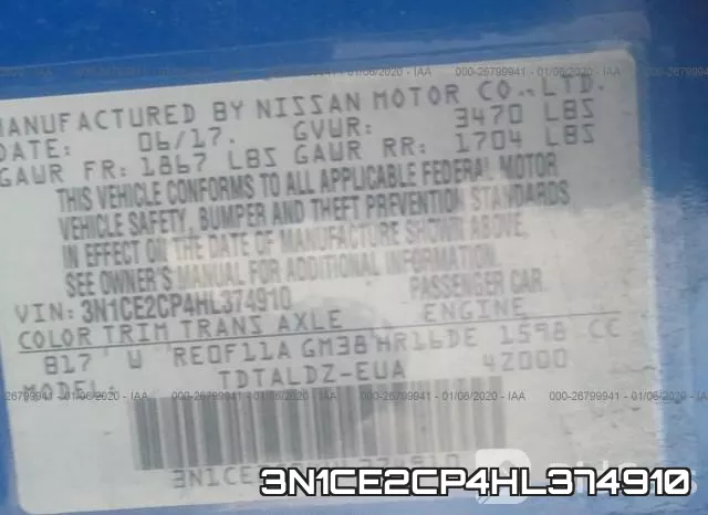 3N1CE2CP4HL374910 фото 10