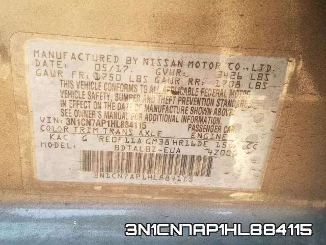 3N1CN7AP1HL884115 фото 2