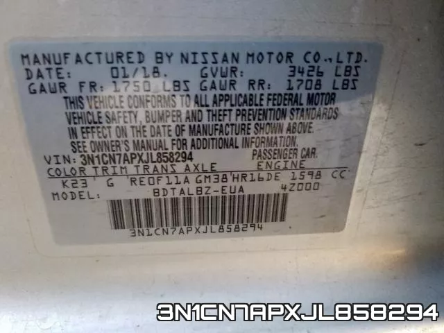 3N1CN7APXJL858294 фото 2
