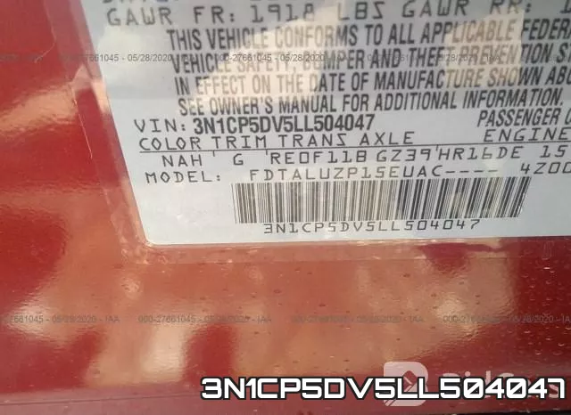 3N1CP5DV5LL504047 фото 10