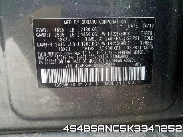 4S4BSANC5K3347252 фото 2