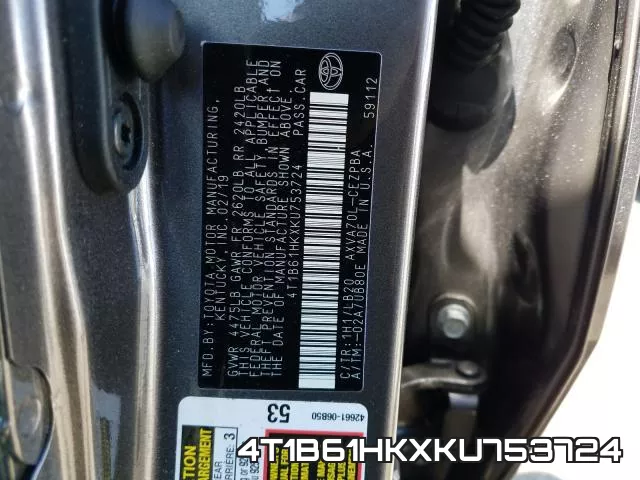 4T1B61HKXKU753724 фото 2