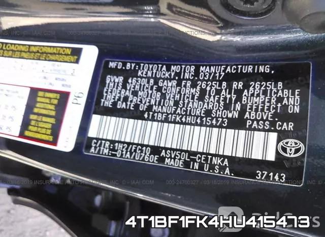 4T1BF1FK4HU415473 фото 10