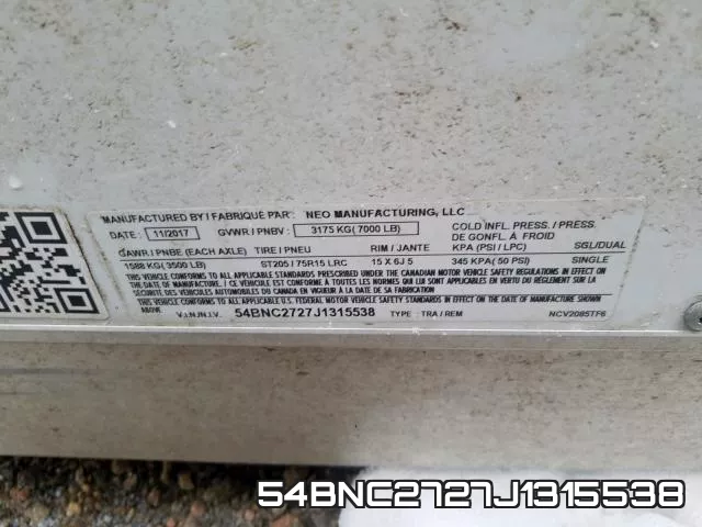 54BNC2727J1315538 фото 2