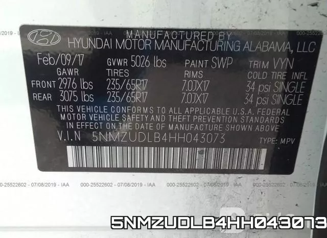 5NMZUDLB4HH043073 фото 10