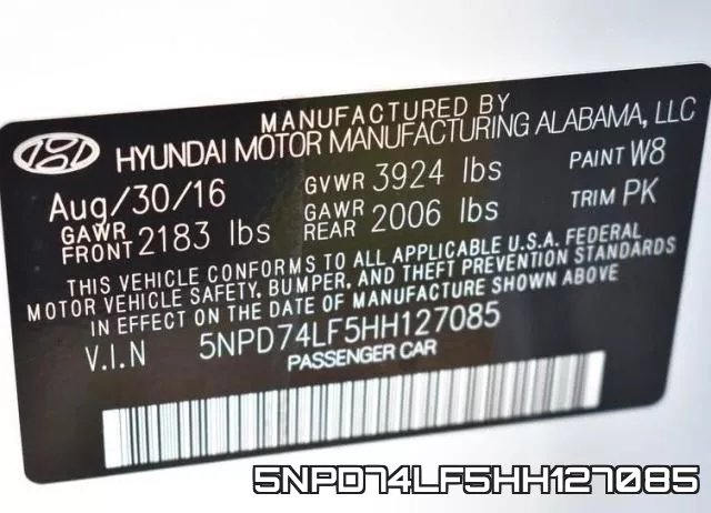 5NPD74LF5HH127085 фото 2