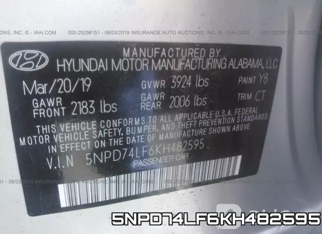 5NPD74LF6KH482595 фото 10