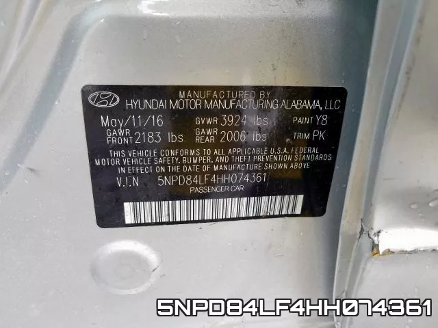 5NPD84LF4HH074361 фото 2