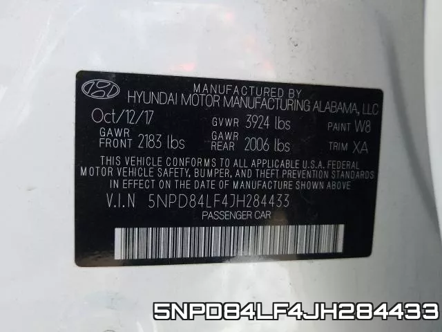 5NPD84LF4JH284433 фото 2